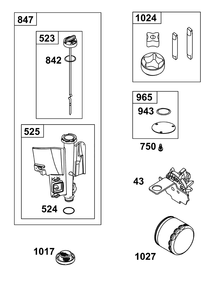 Lubrication Group Diagram and Parts List for 31R577-0038-B5 200000 - 399999 Briggs and Stratton Engine
